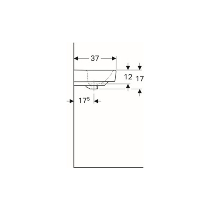Geberit Lavabo Renova Compact 60x37 cm, blanc, avec trou de robinet, avec trop-plein