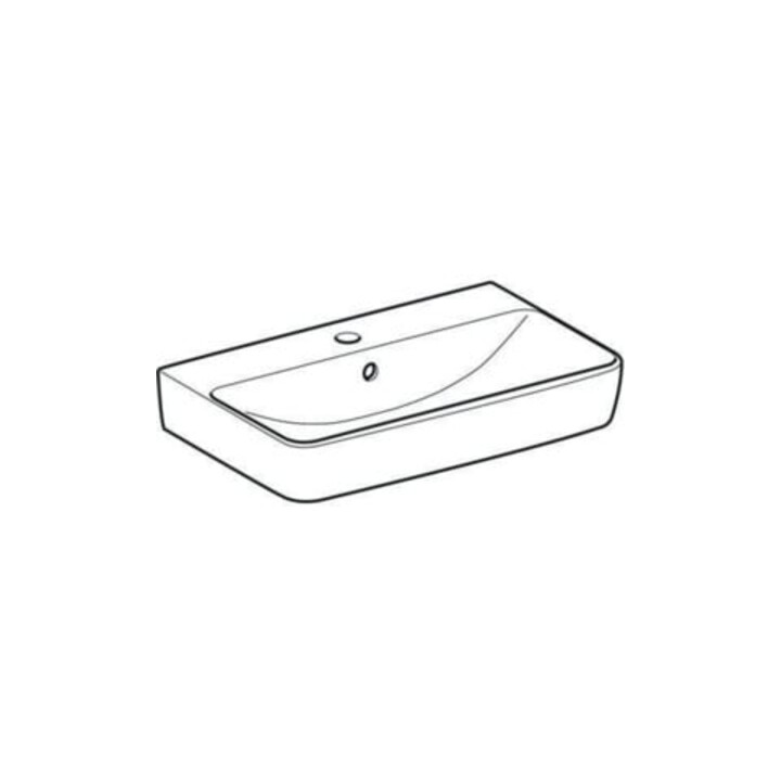 Geberit Lavabo Renova Compact 60x37 cm, blanc, K-Tect, avec robinetterie, avec trop-plein