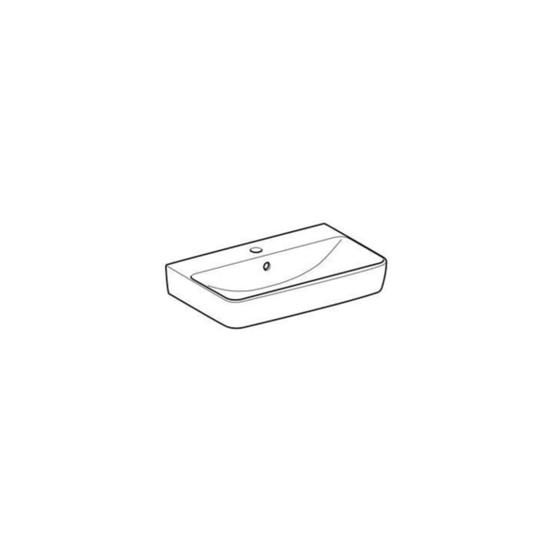 Geberit Lavabo Renova Compact 60x37 cm, blanc, K-Tect, avec robinetterie, avec trop-plein