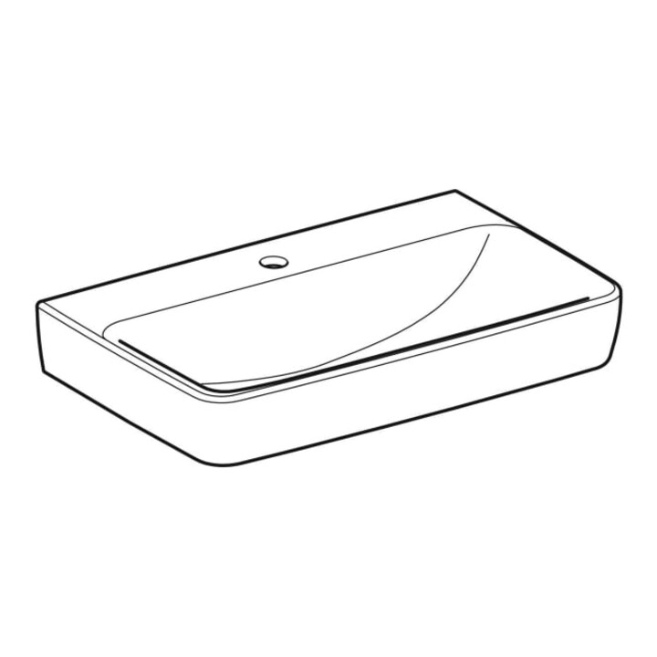 Geberit Lavabo Renova Compact 65x40 cm, mitigeur, sans trop-plein, blanc K-Tect