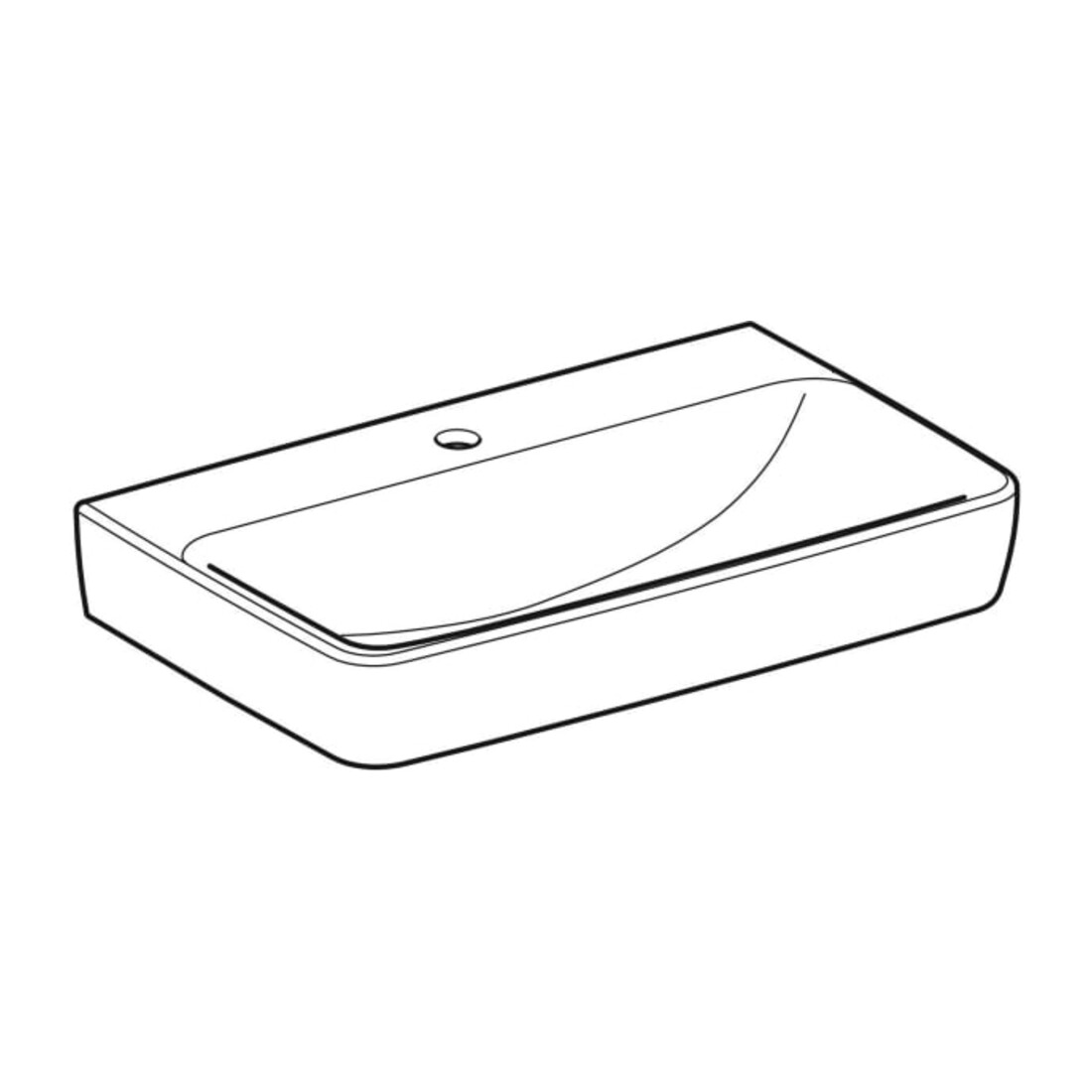 Geberit Lavabo Renova Compact 65x40 cm, mitigeur, sans trop-plein, blanc K-Tect