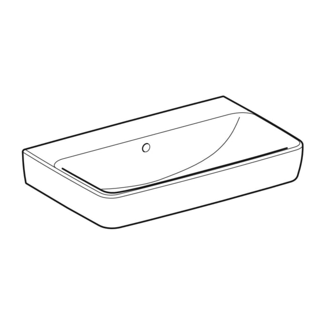 Geberit Lavabo Renova Compact 65x40 cm, sans robinet, avec trop-plein, blanc KeraTect