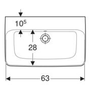 Geberit Lavabo Renova Compact 65x40 cm, sans robinet, avec trop-plein, blanc KeraTect-4