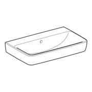 Geberit Lavabo Renova Compact 65x40 cm, sans trou de robinet, avec trop-plein, blanc-2