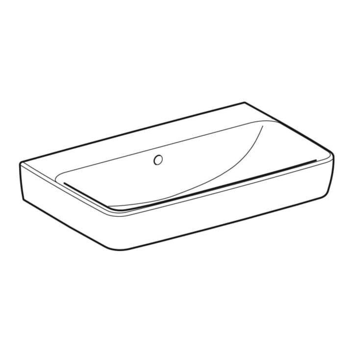 Geberit Lavabo Renova Compact 65x40 cm, sans trou de robinet, avec trop-plein, blanc