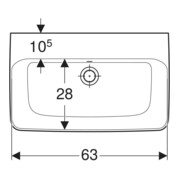 Geberit Lavabo Renova Compact 65x40cm, sans robinet, sans trop-plein, blanc-4
