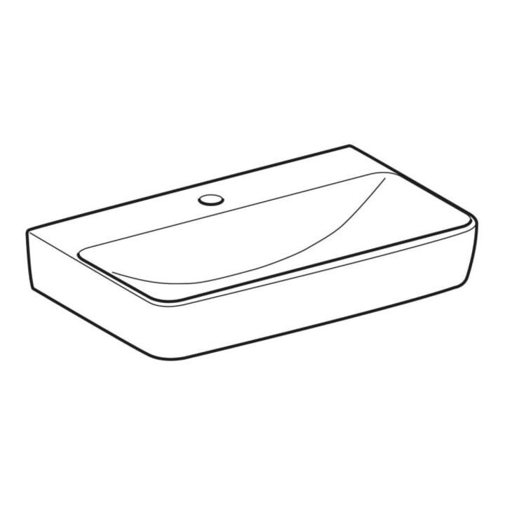 Geberit Lavabo Renova Compact, trou de robinet central, sans trop-plein, 60 cm