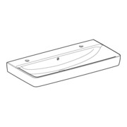 Geberit Lavabo Renova Plan 100x48 cm, robinet droite/gauche, avec trop-plein, blanc-2