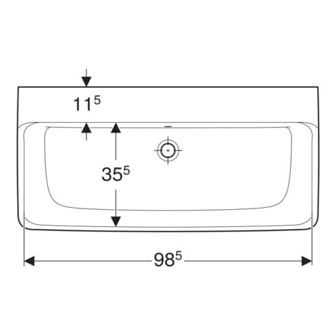 Geberit Lavabo Renova Plan 100x48 cm, sans robinet, avec trop-plein, blanc KeraTect