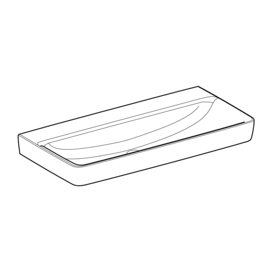 Geberit Lavabo Renova Plan 100x48 cm, sans robinet, sans trop-plein, blanc