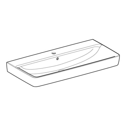 Geberit Lavabo Renova Plan 100x48cm, mitigeur encastré, avec trop-plein, blanc K-Tect