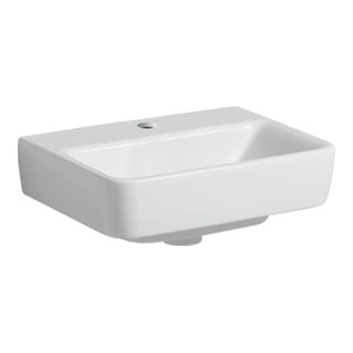 Geberit Lavabo Renova Plan 45x34 cm, mitigeur encastré, sans trop-plein, blanc