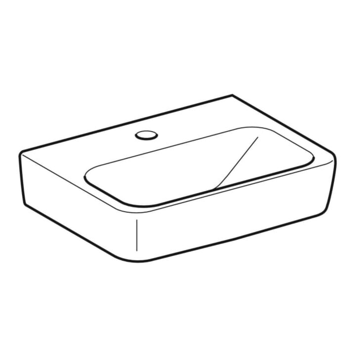 Geberit Lavabo Renova Plan 45x34 cm, mitigeur encastré, sans trop-plein, blanc
