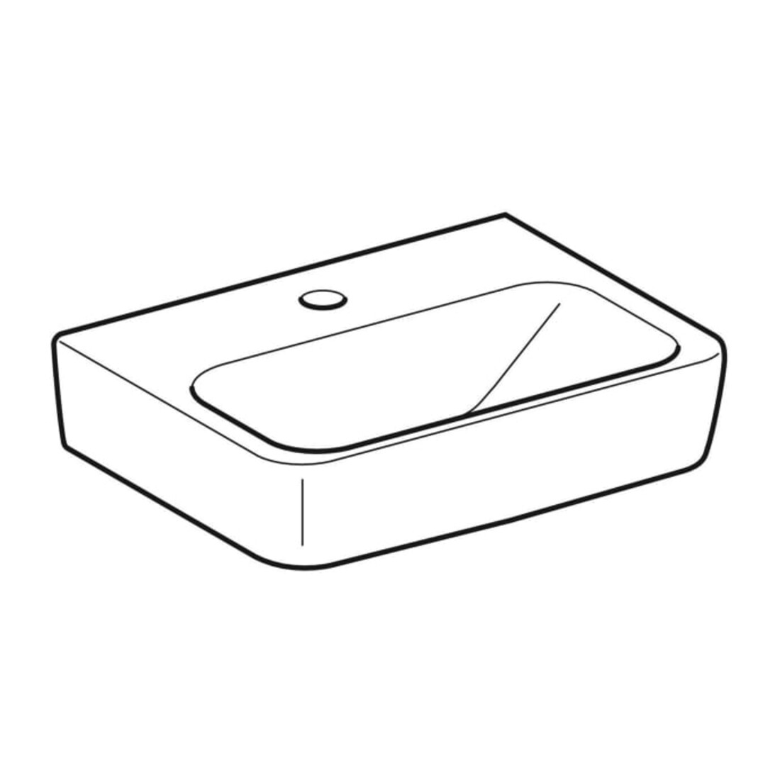 Geberit Lavabo Renova Plan 45x34cm, mitigeur, sans trop-plein, blanc K-Tect