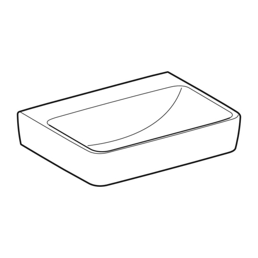 Geberit Lavabo Renova Plan 50x38 cm, sans robinet, sans trop-plein, blanc