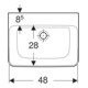 Geberit Lavabo Renova Plan 50x38 cm, sans robinet, sans trop-plein, blanc