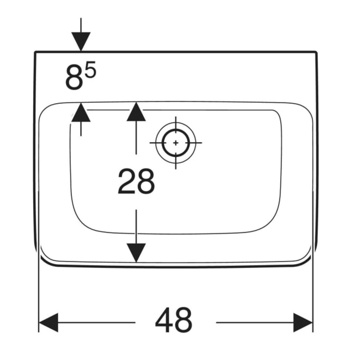 Geberit Lavabo Renova Plan 50x38 cm, sans robinet, sans trop-plein, blanc