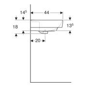 Geberit Lavabo Renova Plan 55x44 cm, sans robinet, sans trop-plein, blanc KeraTect-4