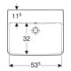 Geberit Lavabo Renova Plan 55x44 cm, sans trou de robinet, avec trop-plein, blanc-2