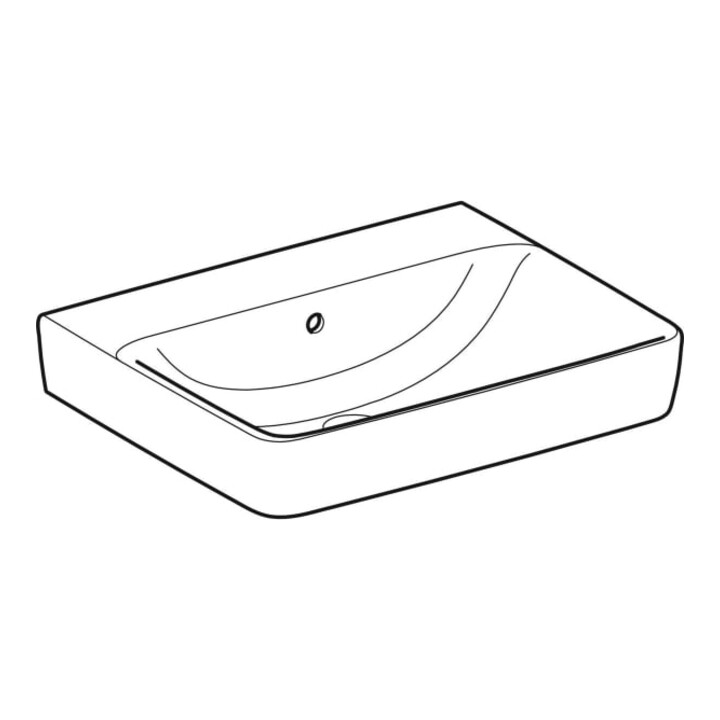 Geberit Lavabo Renova Plan 60x48 cm, sans robinet, avec trop-plein, blanc KeraTect