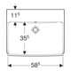 Geberit Lavabo Renova Plan 60x48 cm, sans robinet, avec trop-plein, blanc KeraTect