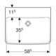 Geberit Lavabo Renova Plan 60x48 cm, sans robinet, sans trop-plein, blanc