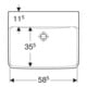 Geberit Lavabo Renova Plan 60x48 cm, sans robinet, sans trop-plein, blanc KeraTect