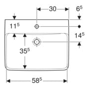 Geberit Lavabo Renova Plan 60x48cm, mitigeur, sans trop-plein, blanc-5