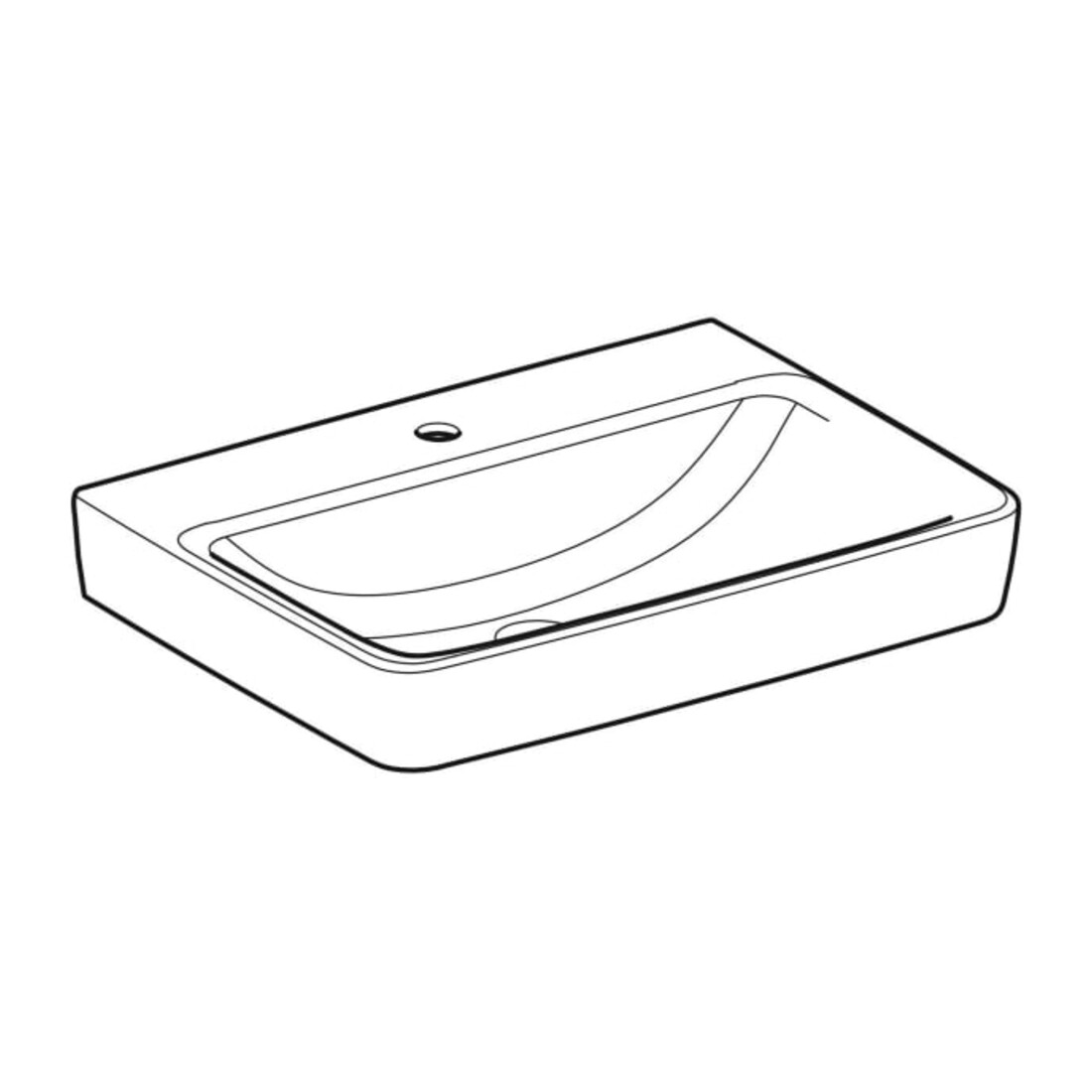 Geberit Lavabo Renova Plan 65x48 cm, mitigeur mit., sans trop-plein, blanc K-Tect