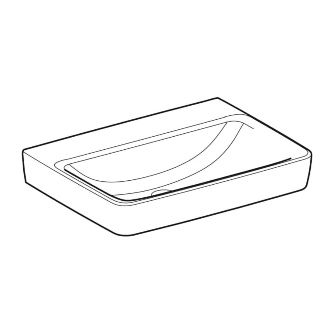 Geberit Lavabo Renova Plan 65x48 cm, sans robinet, sans trop-plein, blanc