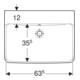 Geberit Lavabo Renova Plan 65x48 cm, sans trou de robinet, avec trop-plein, blanc