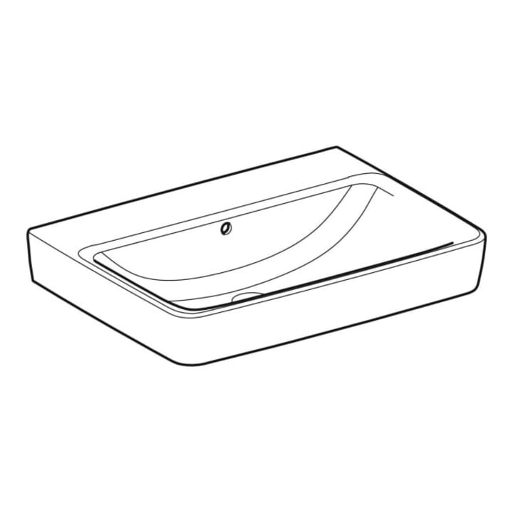 Geberit Lavabo Renova Plan 65x48cm, sans robinet, avec trop-plein, blanc KeraTect