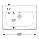 Geberit Lavabo Renova Plan 70x48 cm, sans robinet, avec trop-plein, blanc KeraTect-4
