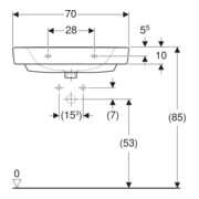 Geberit Lavabo Renova Plan 70x48 cm, sans robinet, sans trop-plein, blanc-2