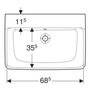 Geberit Lavabo Renova Plan 70x48 cm, sans trou de robinet, avec trop-plein, blanc-4