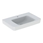 Geberit Lavabo Renova Plan 75x48 cm, évacuation horizontale médiane, sans trop-plein, tablette, blanc-1