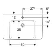 Geberit Lavabo Renova Plan 75x48 cm, évacuation latérale, avec tablette, blanc-2