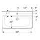Geberit Lavabo Renova Plan 85x48 cm, mitigeur, sans trop-plein, blanc