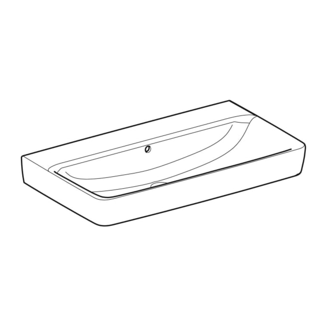 Geberit Lavabo Renova Plan 85x48 cm, sans robinet, avec trop-plein, blanc KeraTect
