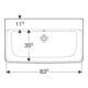 Geberit Lavabo Renova Plan 85x48 cm, sans robinet, avec trop-plein, blanc KeraTect