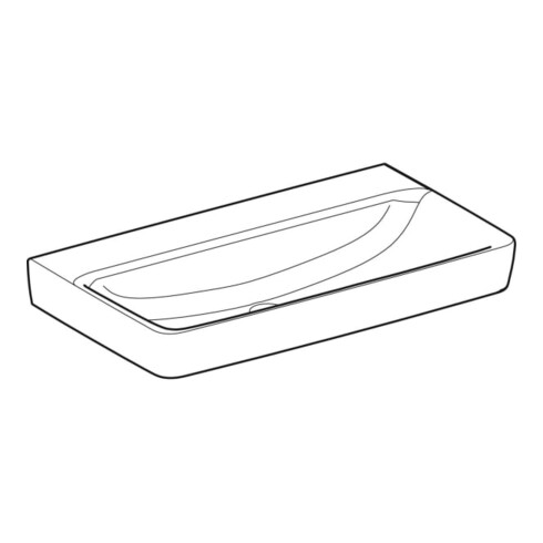 Geberit Lavabo Renova Plan 85x48 cm, sans robinet, sans trop-plein, blanc KeraTect