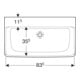 Geberit Lavabo Renova Plan 85x48 cm, sans robinet, sans trop-plein, blanc KeraTect-4