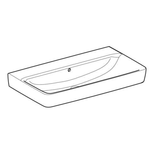 Geberit Lavabo Renova Plan 85x48 cm, sans trou de robinet, avec trop-plein, blanc