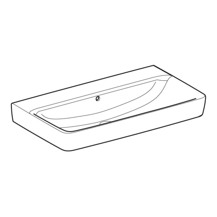 Geberit Lavabo Renova Plan 85x48 cm, sans trou de robinet, avec trop-plein, blanc