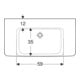 Geberit Lavabo Renova Plan 90x48 cm, sans robinet, sans trop-plein, tablette, blanc