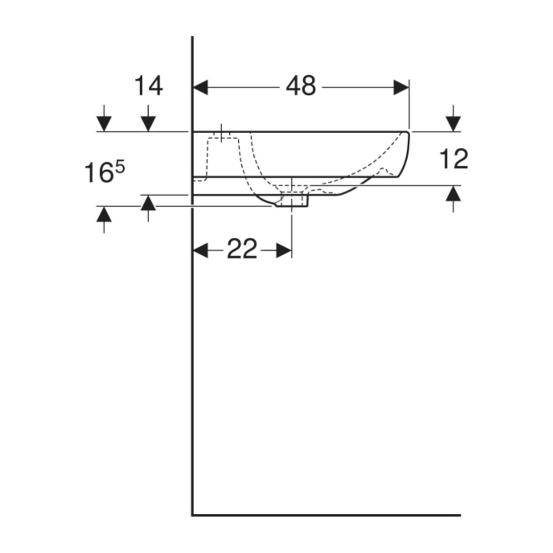 Geberit Lavabo Smyle 55x48 cm, KeraTect/blanc, avec robinetterie, avec trop-plein