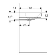 Geberit Lavabo Smyle 70x48 cm, blanc, avec trou de robinet, avec trop-plein-2