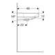 Geberit Lavabo Smyle Square 120x48 cm, robinetterie gauche + droite, avec trop-plein, blanc