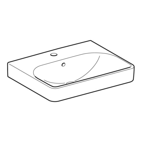 Geberit Lavabo Smyle Square 55x44cm, KeraTect/blc, c/robinet, c/siphon