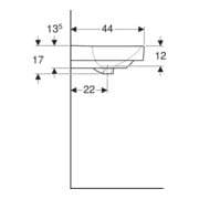 Geberit Lavabo Smyle Square 55x44cm, KeraTect/blc, c/robinet, c/siphon-4